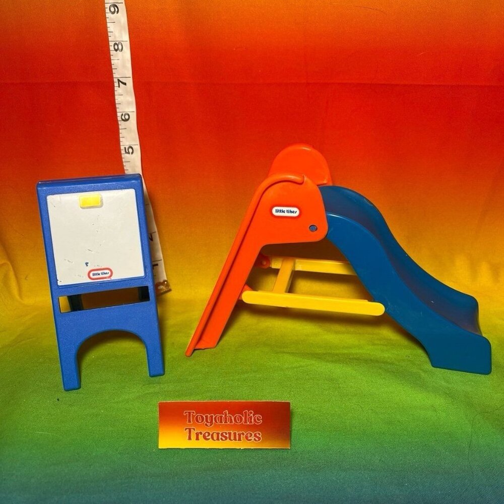 Vintage Little Tikes Dollhouse Furniture Slide & Easel